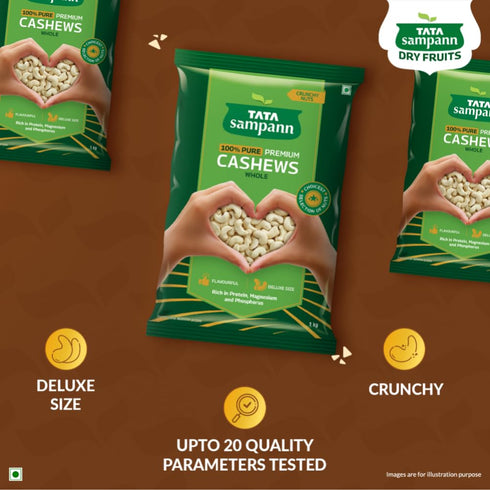 Tata Sampann Pure Cashews Whole, Kaju
